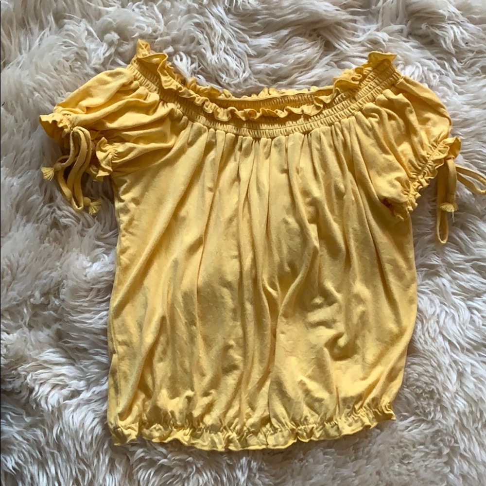 Yellow Off the Shoulder Top